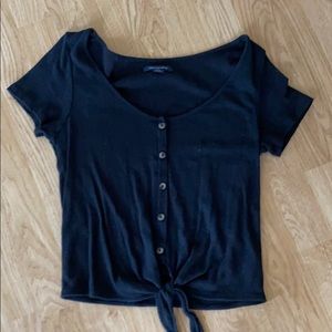 American Eagle Button Down Tie Front Top